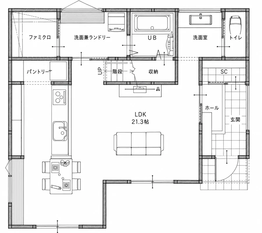 改善前の間取り図